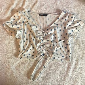 White floral crop top